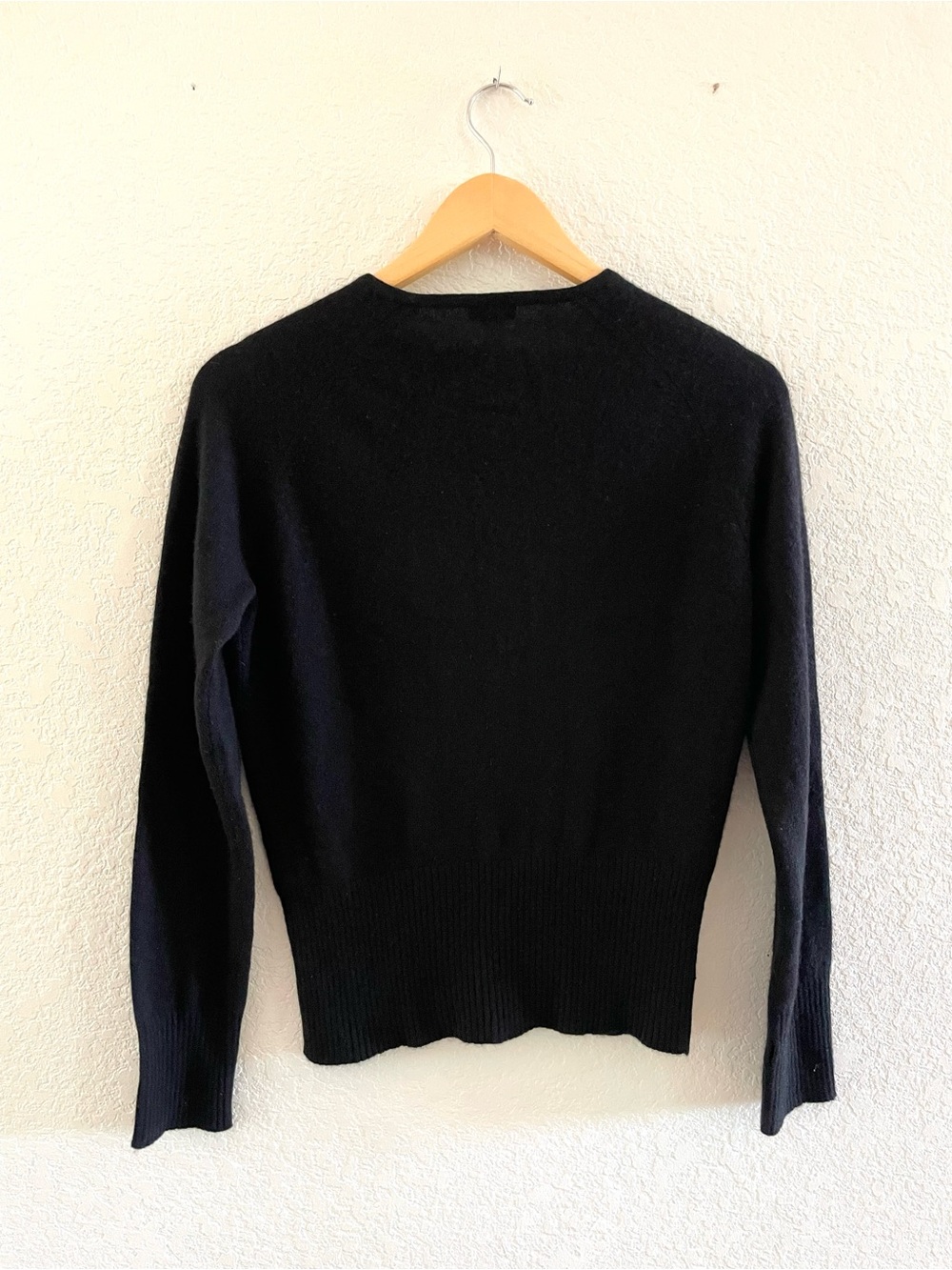 Black Cashmere Cardigan Sweater with Rhinestone Buttons Sz Small - Luxury Glam - Picture 6 of 12